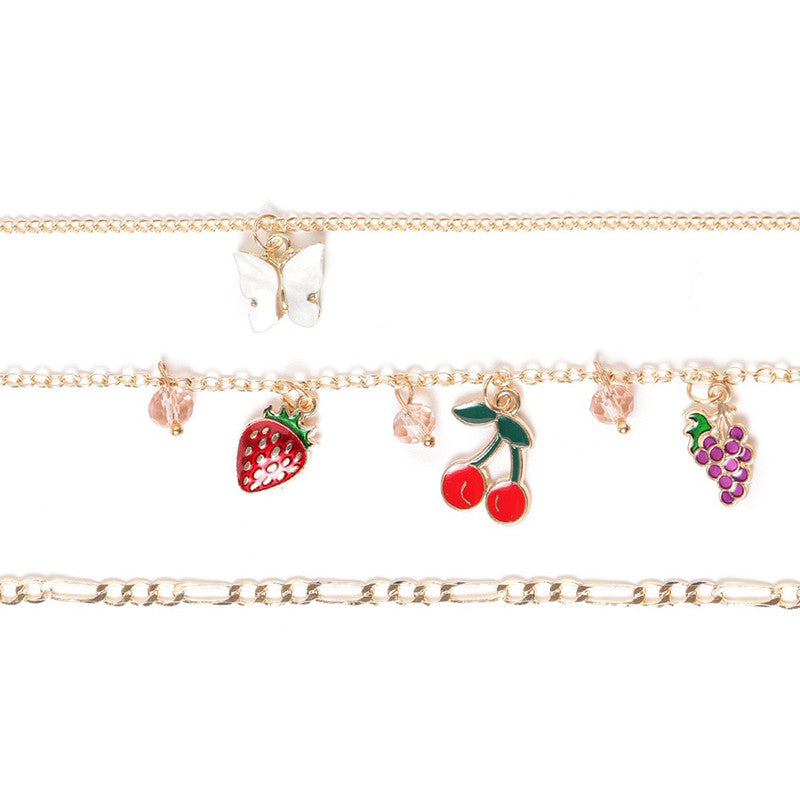 Gold Plated Gold Toned Layered Anklet Cum Bracelet - MySmartBazaar