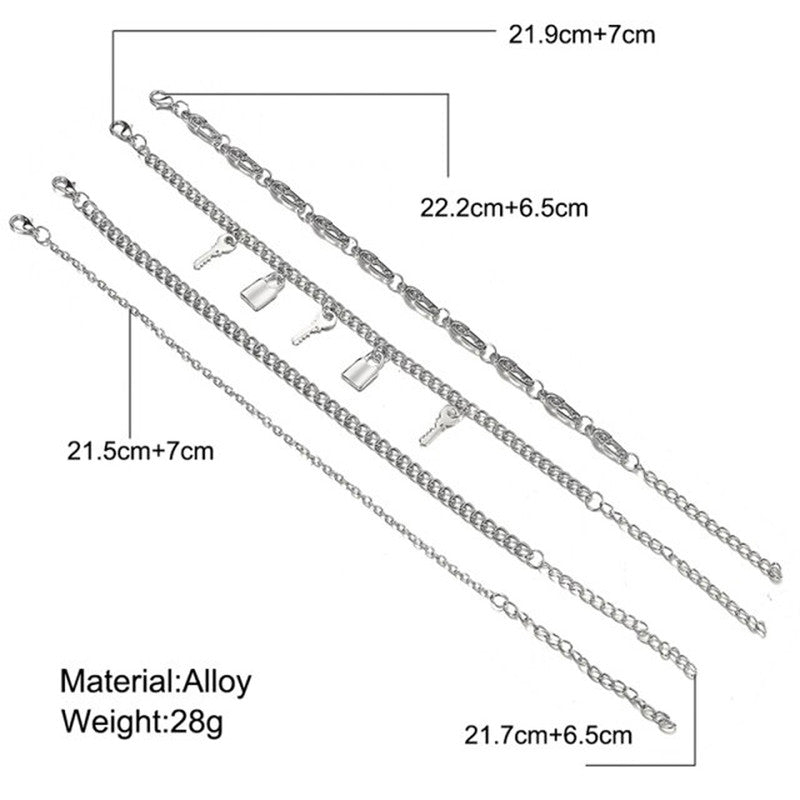 Silver Plated Lock-Key Anklet Cum Bracelet - MySmartBazaar