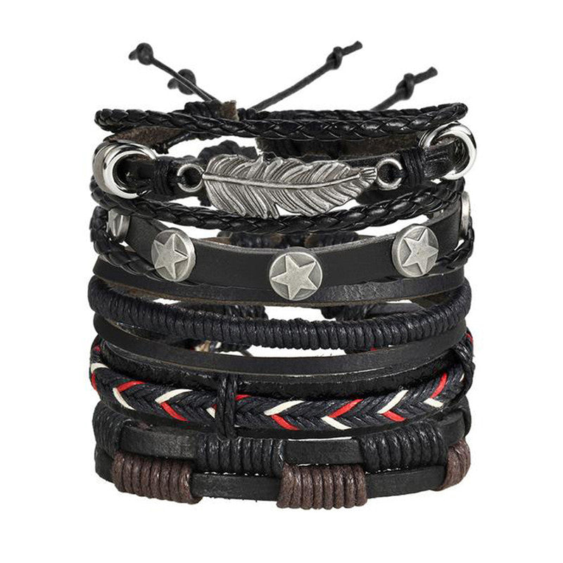Multi Strand Bracelet for Men (Black) - MySmartBazaar