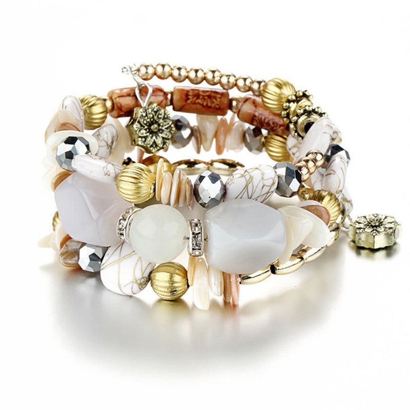 Marvelous Bohemia Beads Multi Strand Plushy Bracelet for Women and Girls - MySmartBazaar