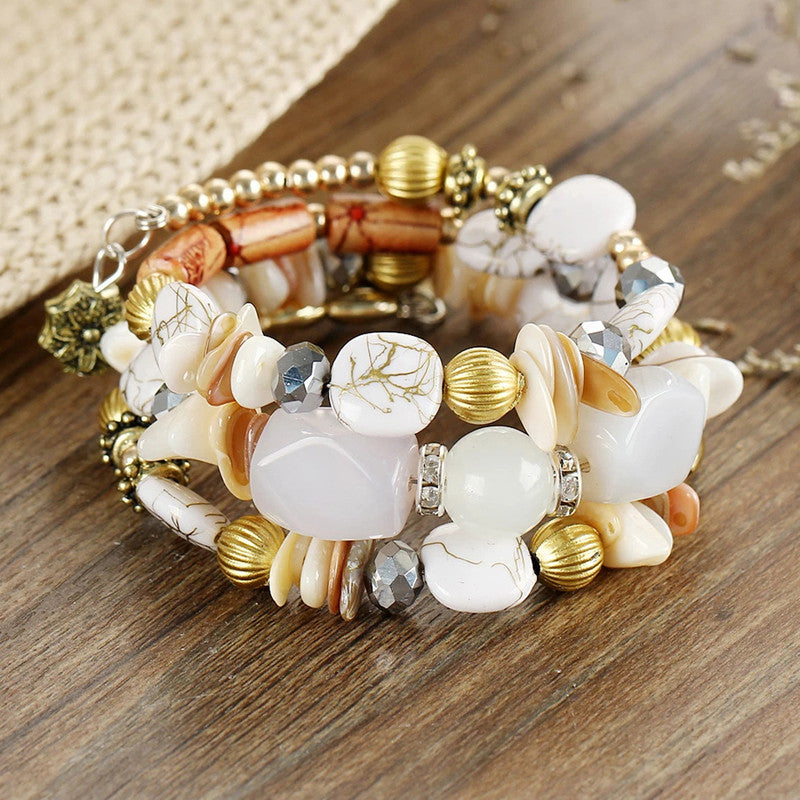 Marvelous Bohemia Beads Multi Strand Plushy Bracelet for Women and Girls - MySmartBazaar