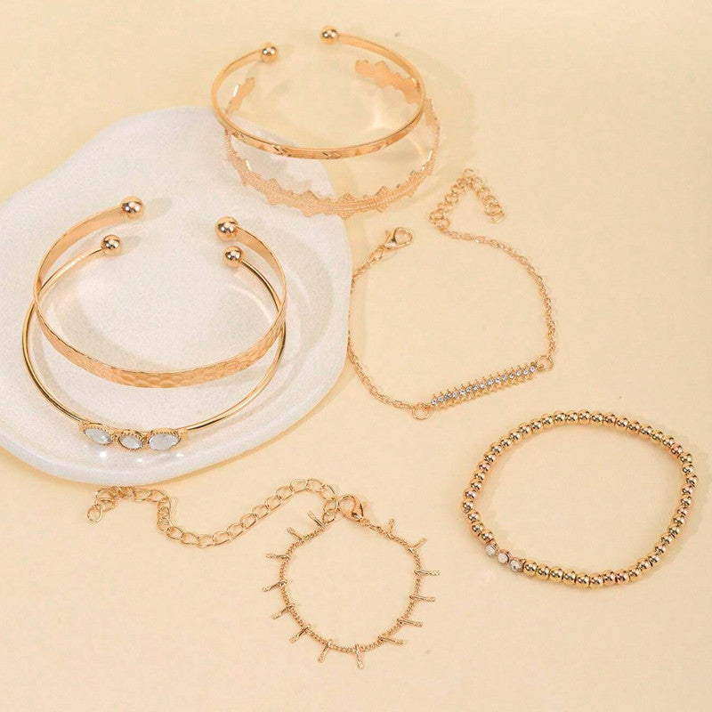 Set of 7 Gold Plated Boho Bracelets For Women and Girls - MySmartBazaar