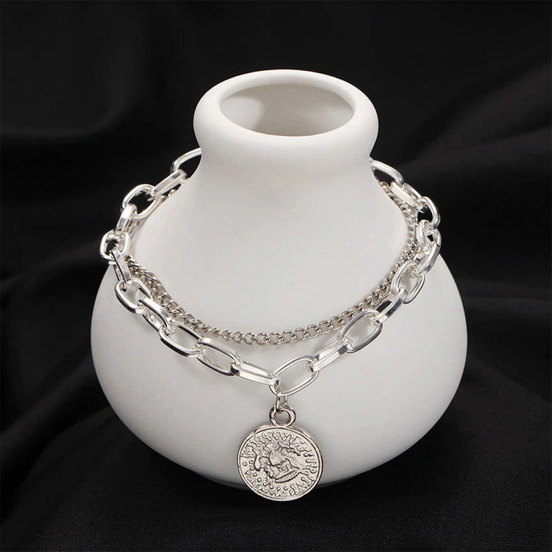 Mesmerizing Coin Head Silver Plated Multistrand Bracelet Jewellery - MySmartBazaar