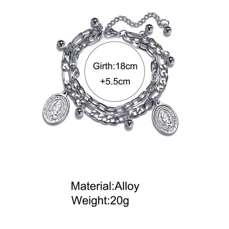 Sparkling Coinez Silver Plated Multistrand Bracelet - MySmartBazaar