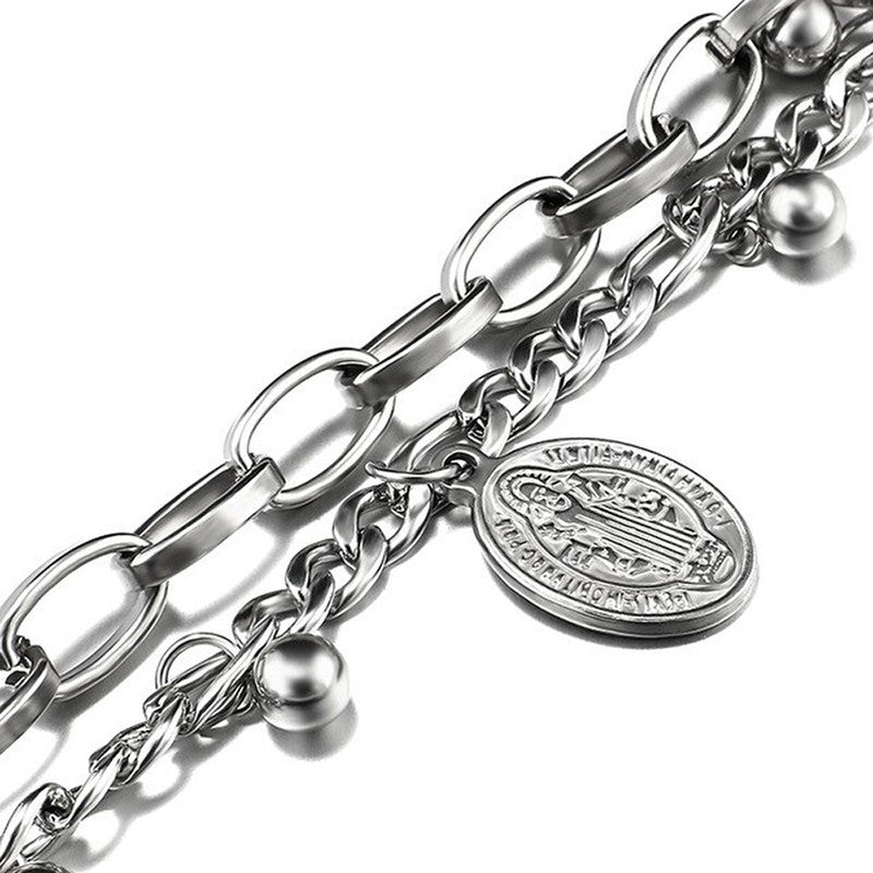 Sparkling Coinez Silver Plated Multistrand Bracelet - MySmartBazaar