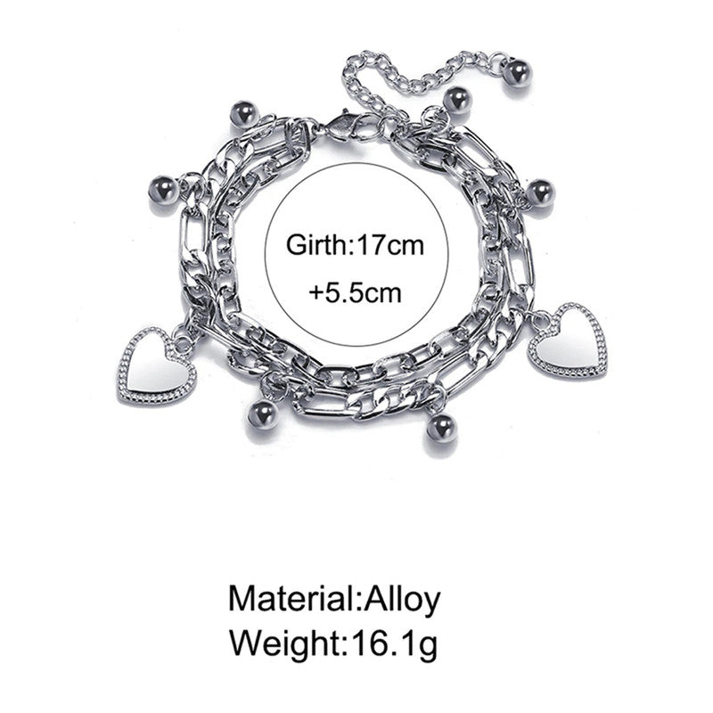 Delicate Heart Silver Plated Multistrand Bracelet - MySmartBazaar