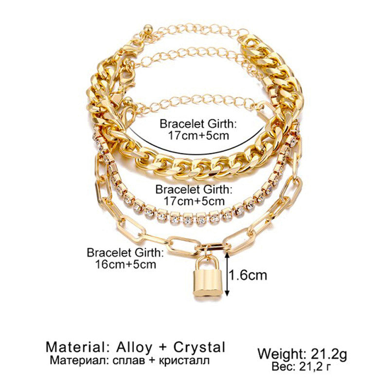 Sparkling Gold Plated Multi Strand Bracelet For Women - MySmartBazaar