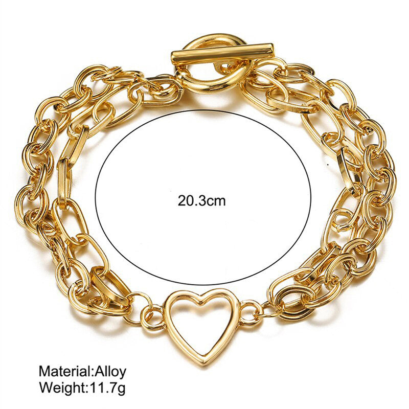 Gold-Toned Gold Plated Heart Inspired Bracelet - MySmartBazaar