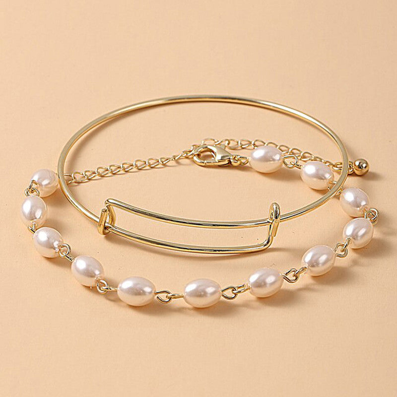 Pearl and Classic Bracelet (Set of 2) - MySmartBazaar