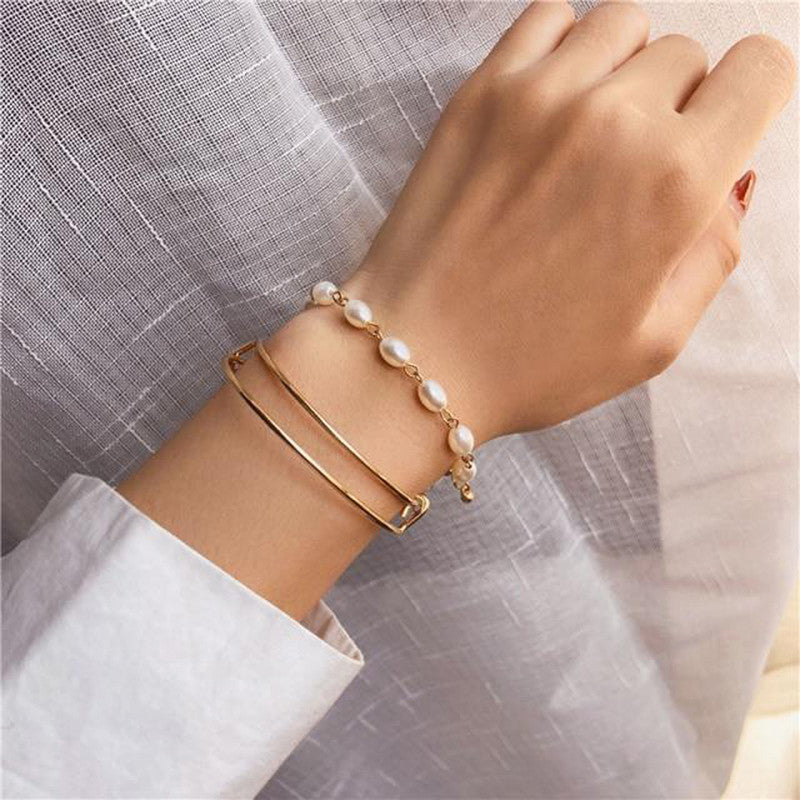 Pearl and Classic Bracelet (Set of 2) - MySmartBazaar