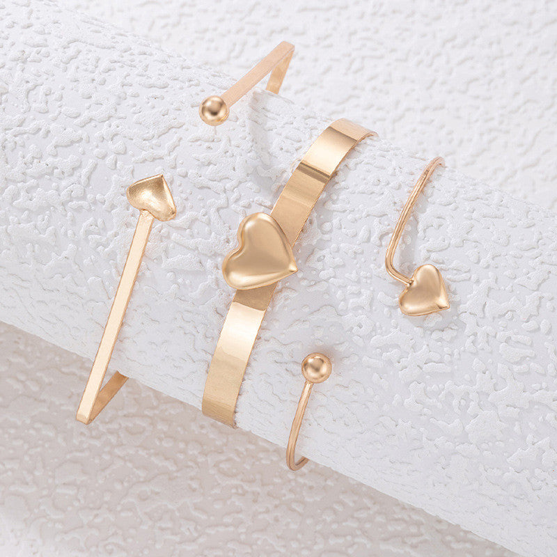 Gold Plated Gold -Toned Stackable Bracelet (Pack of 3) - MySmartBazaar