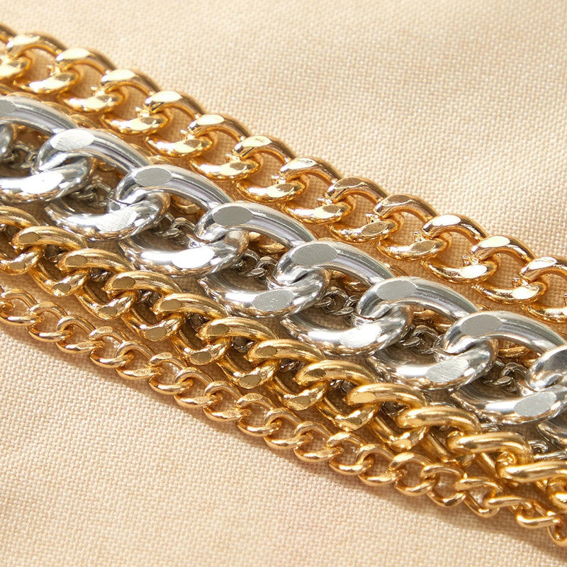 Gold and Silver Plated Multi-Strand Charm Bracelet - MySmartBazaar