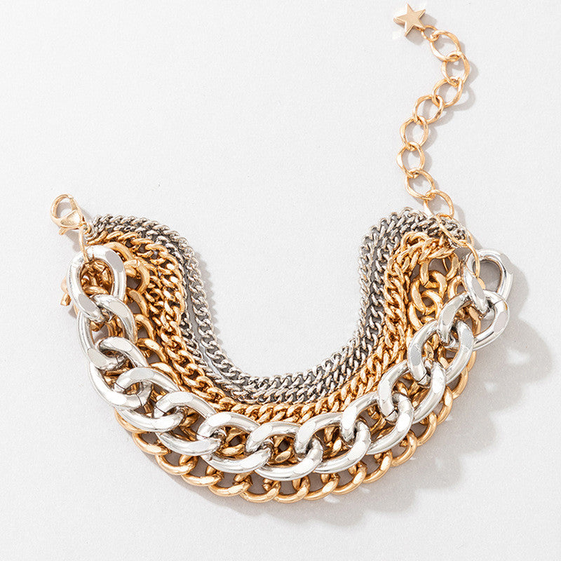 Gold and Silver Plated Multi-Strand Charm Bracelet - MySmartBazaar