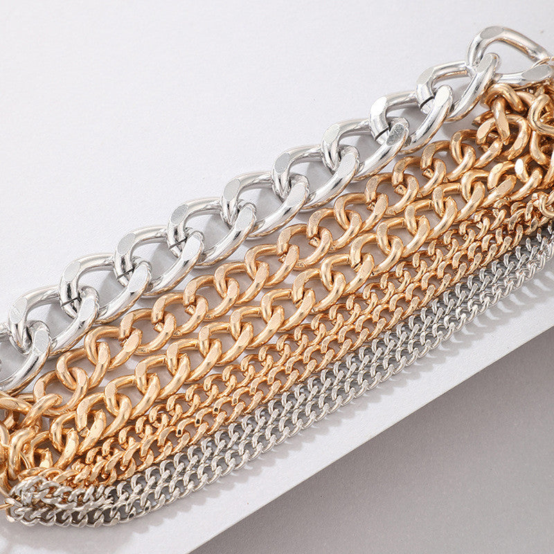 Gold and Silver Plated Multi-Strand Charm Bracelet - MySmartBazaar
