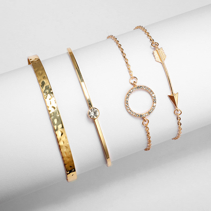 Gold Plated Contemporary Bracelet (Pack of 4) - MySmartBazaar