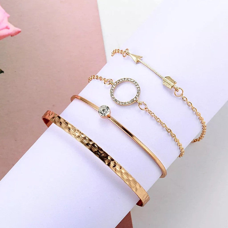 Gold Plated Contemporary Bracelet (Pack of 4) - MySmartBazaar