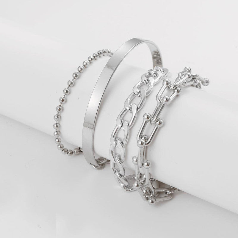 Silver Plated Contemporary Bracelet (Pack of 4) - MySmartBazaar