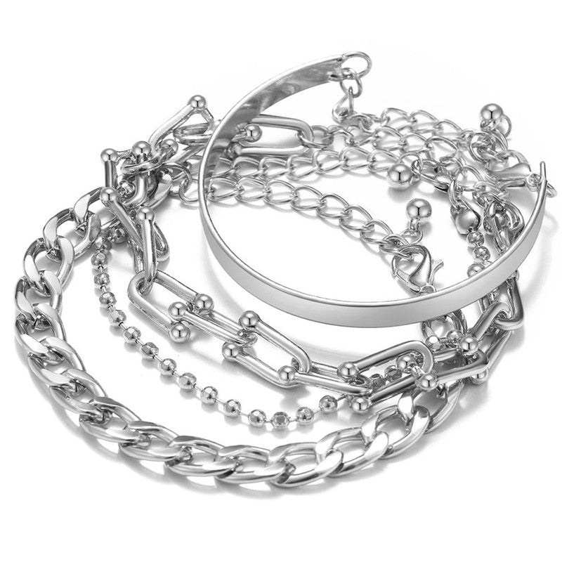 Silver Plated Contemporary Bracelet (Pack of 4) - MySmartBazaar