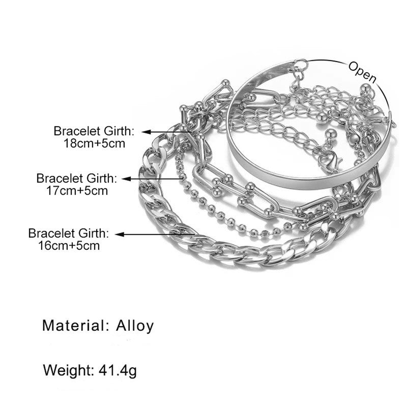 Silver Plated Contemporary Bracelet (Pack of 4) - MySmartBazaar