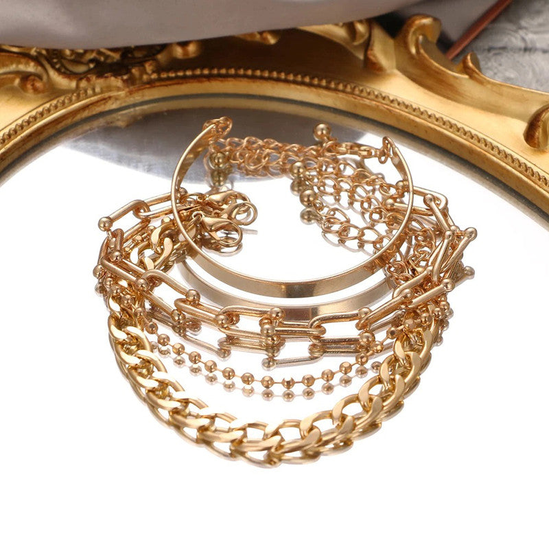Gold Plated Contemporary Bracelet (Pack of 4) - MySmartBazaar