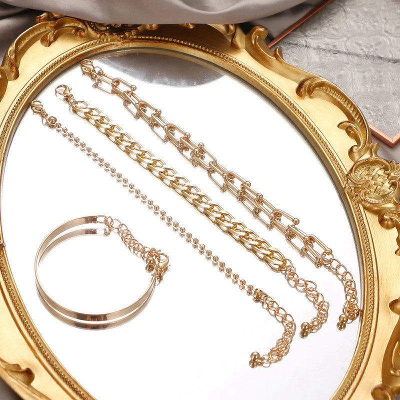 Gold Plated Contemporary Bracelet (Pack of 4) - MySmartBazaar