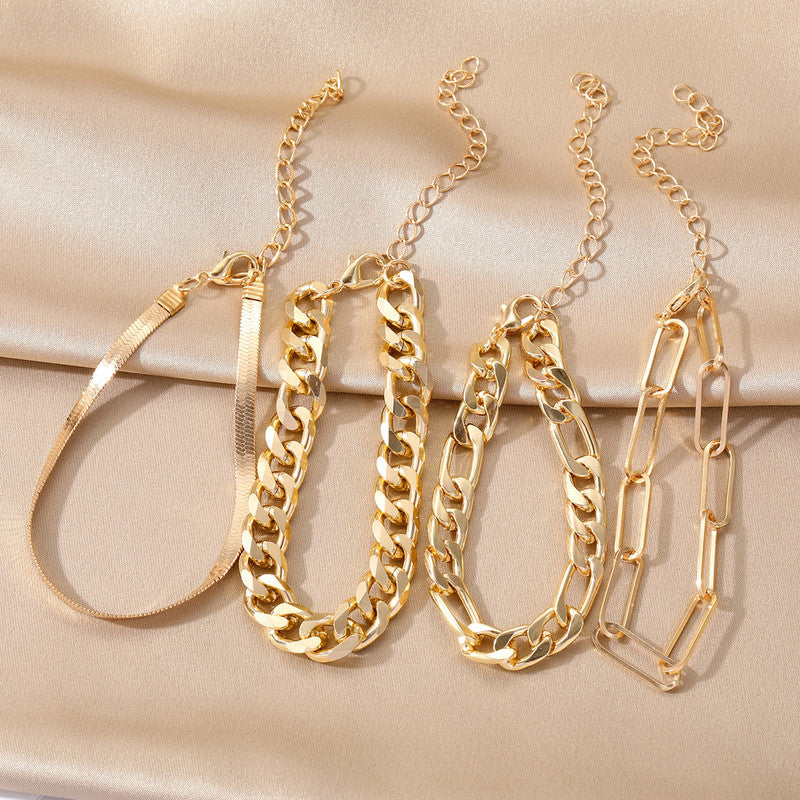 Gold Plated Toned Contemporary Bracelet (Pack of 4) - MySmartBazaar