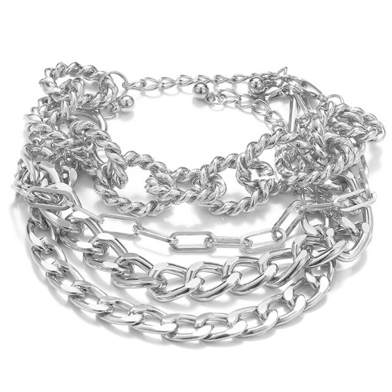 Silver-Plated Contemporary Bracelet (Pack of 4) - MySmartBazaar