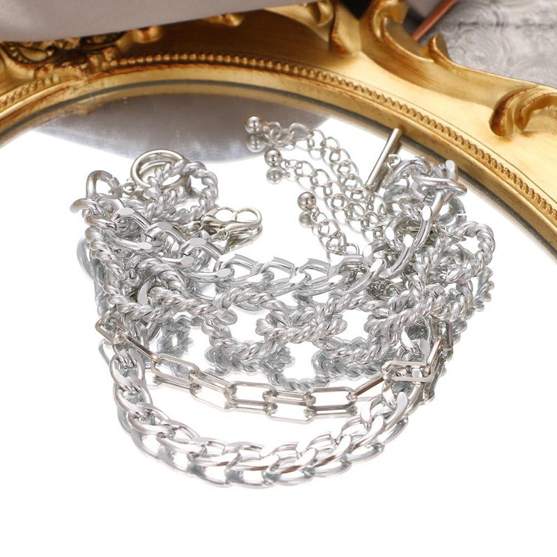 Silver-Plated Contemporary Bracelet (Pack of 4) - MySmartBazaar