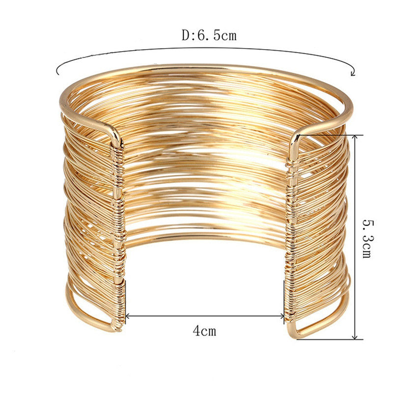 Gold Plated Party Statement Mesh Design Silver Free Size Korean Cuff Bracelet For Women and Girls - MySmartBazaar