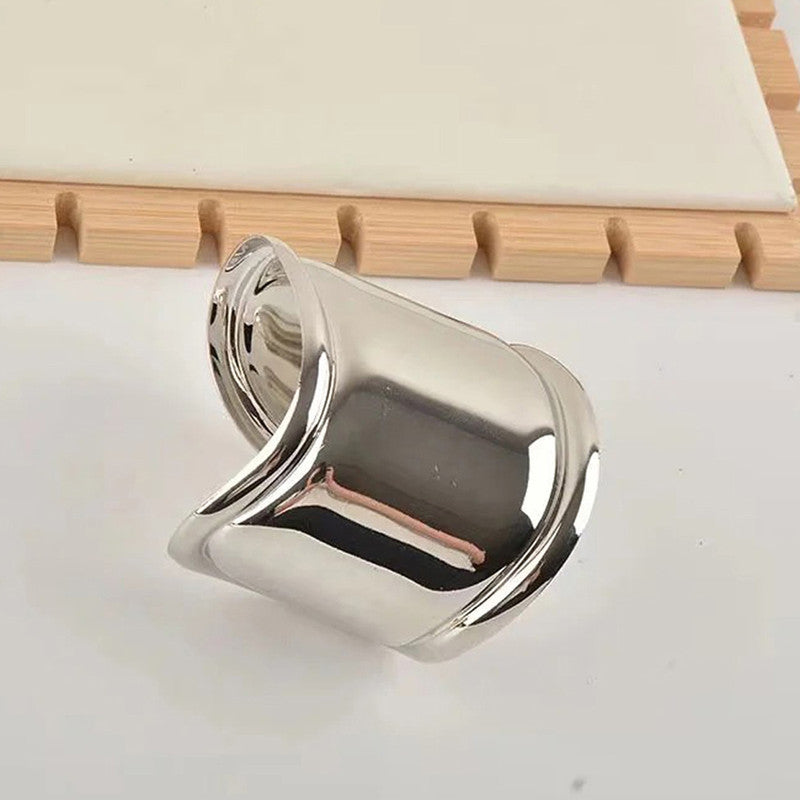 Silver-Plated Bangle-Style Cuff Bracelet For Women And Girls - MySmartBazaar