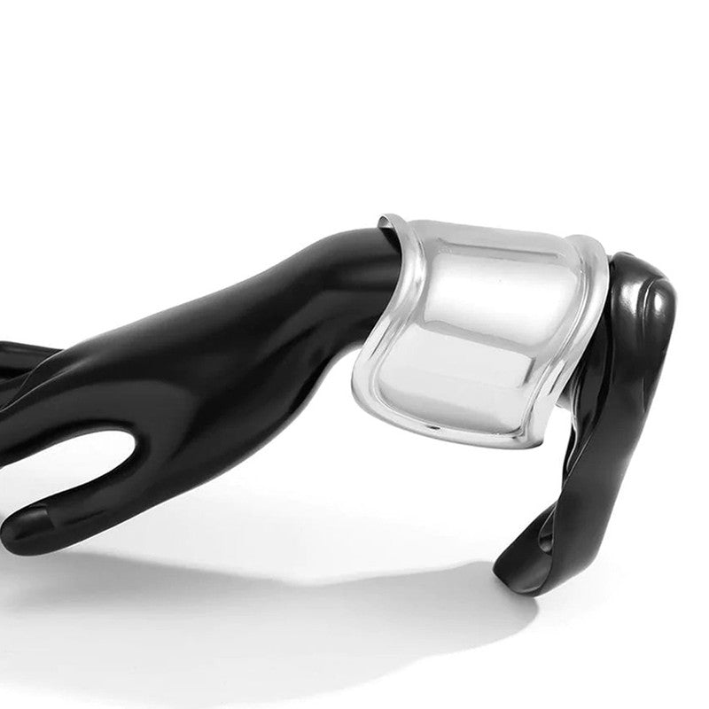 Silver-Plated Bangle-Style Cuff Bracelet For Women And Girls - MySmartBazaar