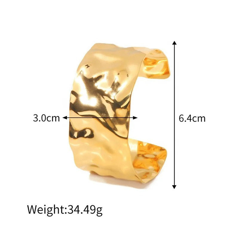 Gold-Plated Bangle-Style Cuff Bracelet For Women And Girls - MySmartBazaar