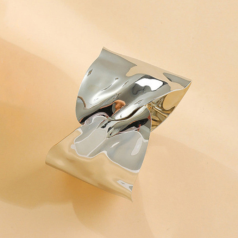 Silver-Plated Bangle-Style Cuff Bracelet For Women And Girls - MySmartBazaar