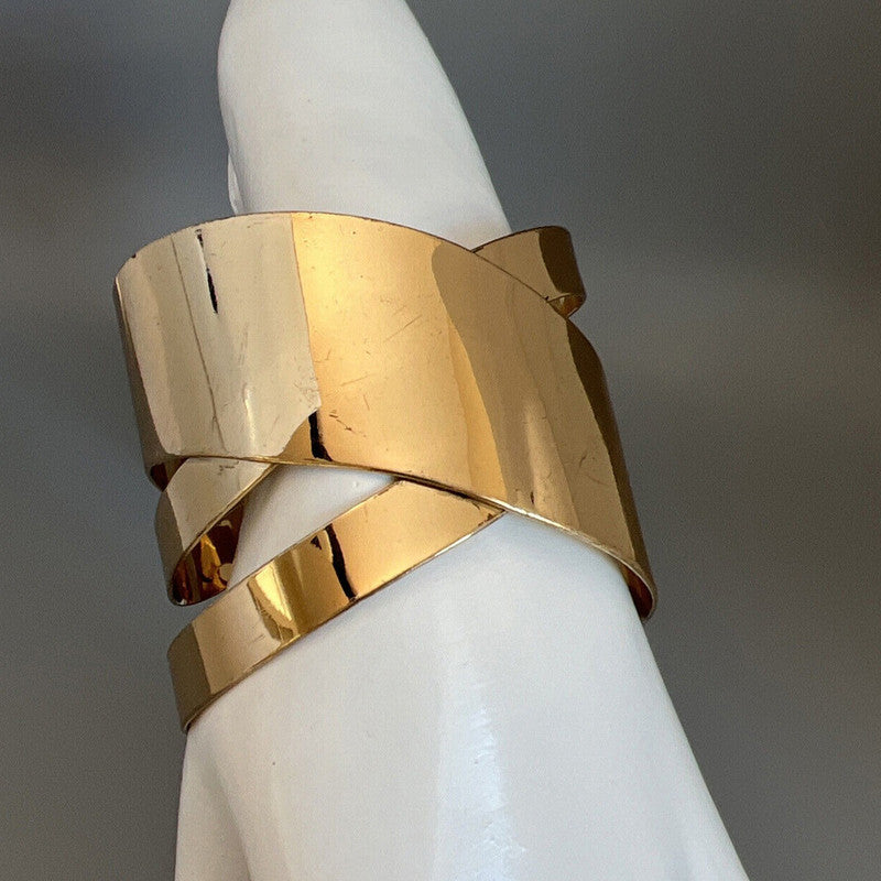 Gold-Plated Bangle-Style Cuff Bracelet For Women And Girls - MySmartBazaar