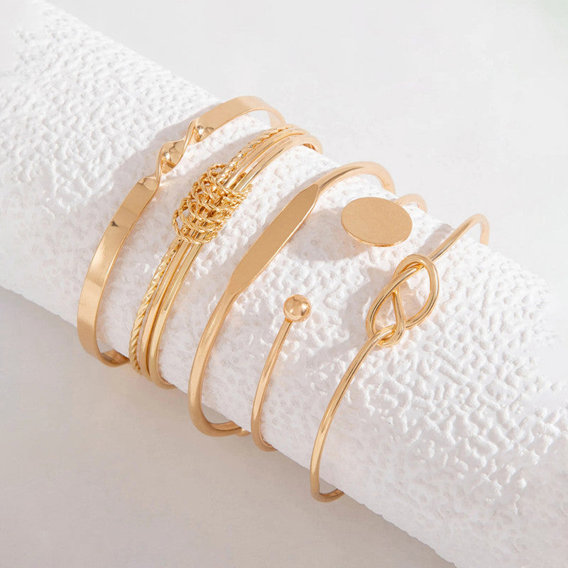 Gold Plated Set Of 5 Charm Bracelet for Women And Girls - MySmartBazaar