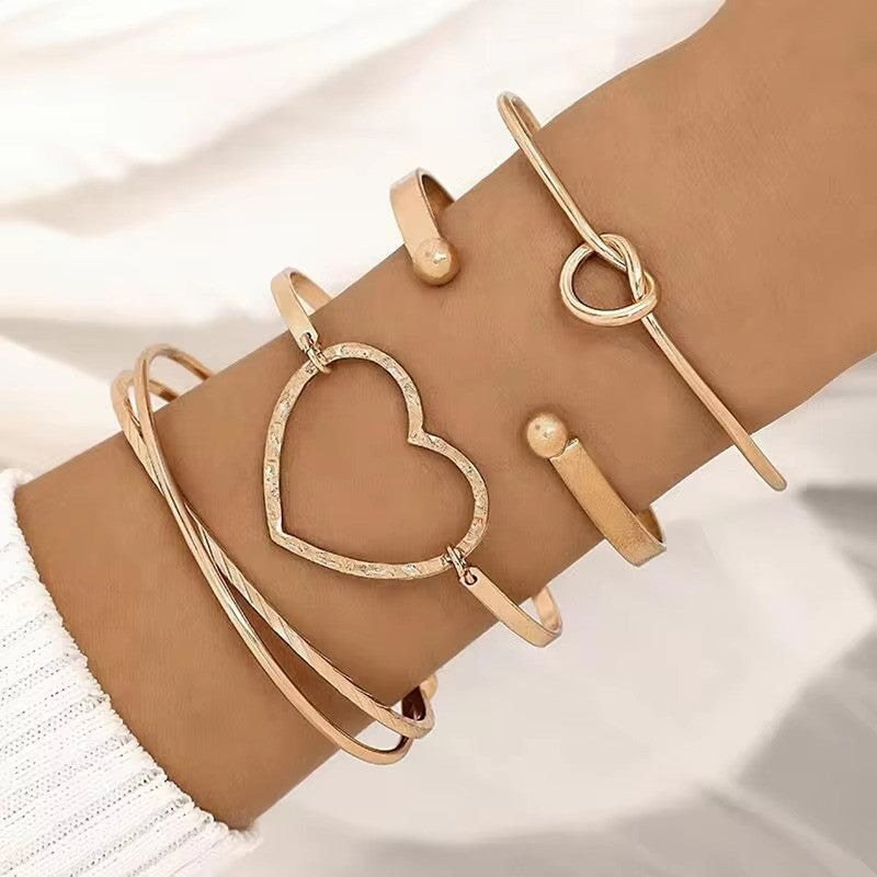 Gold Plated Set Of 4 Charm Bracelet for Women And Girls - MySmartBazaar