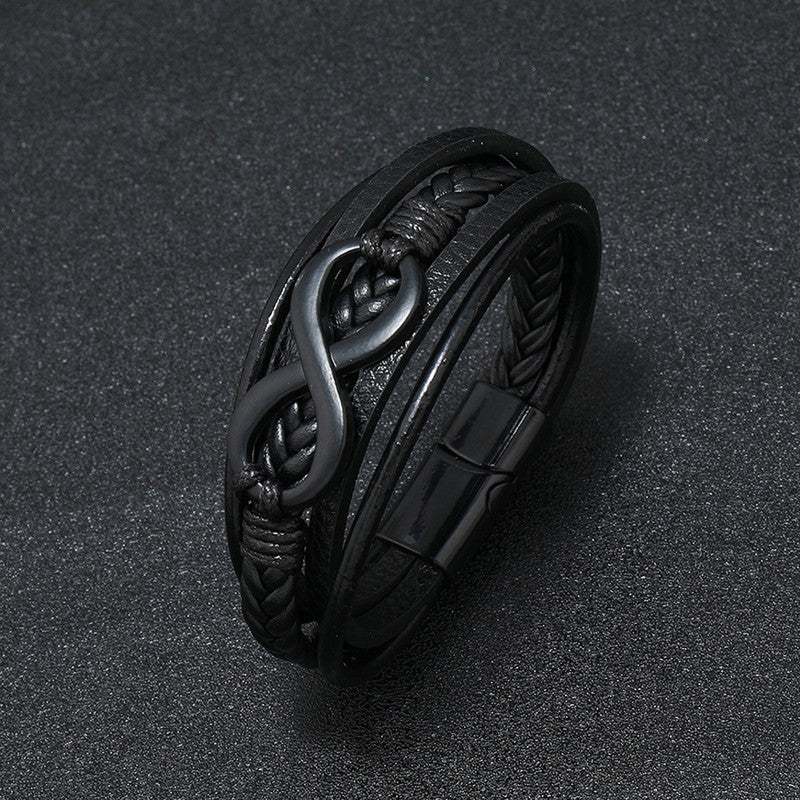 Trending Leather Multi Layered Bracelet For Boys And Men (1 Pack 1 Bracelet)