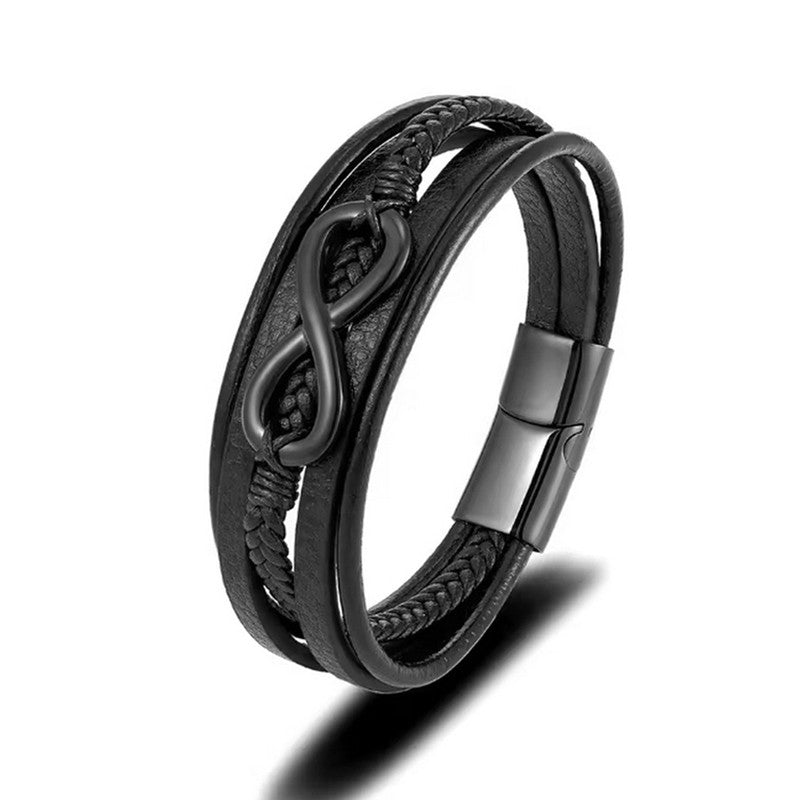 Trending Leather Multi Layered Bracelet For Boys And Men (1 Pack 1 Bracelet)
