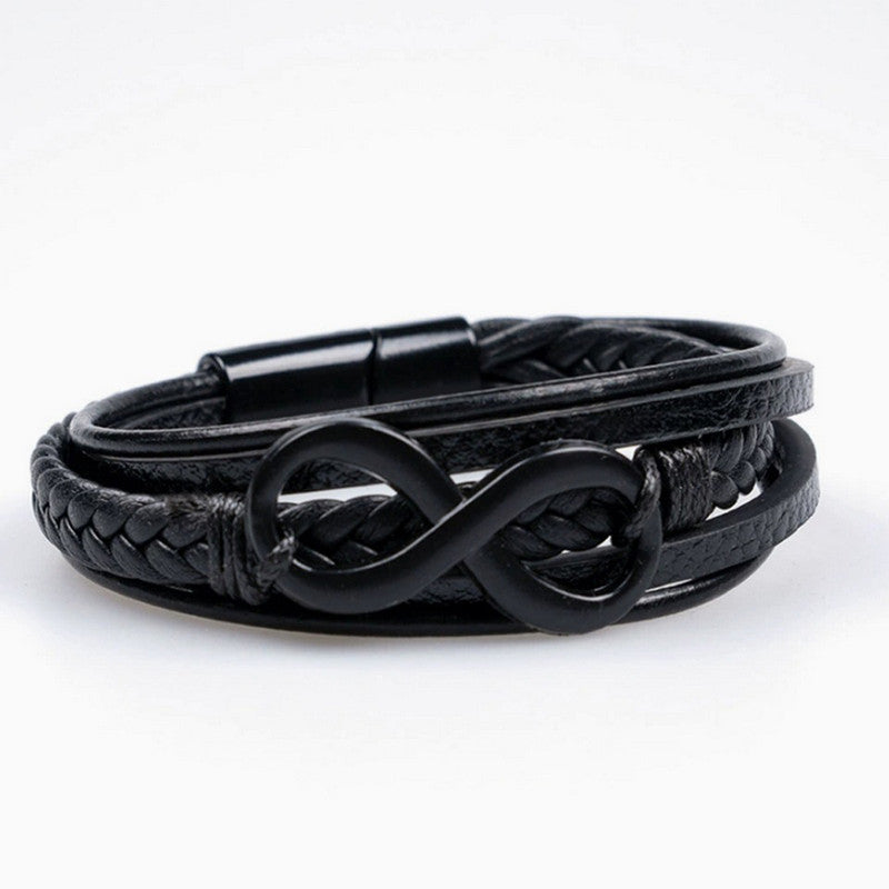 Trending Leather Multi Layered Bracelet For Boys And Men (1 Pack 1 Bracelet)