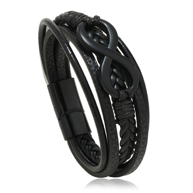Trending Leather Multi Layered Bracelet For Boys And Men (1 Pack 1 Bracelet)