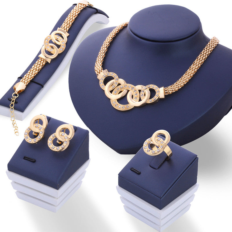 Stunning AD Vintage Statement Necklace Earrings Bracelet Ring for Women and Girls - MySmartBazaar