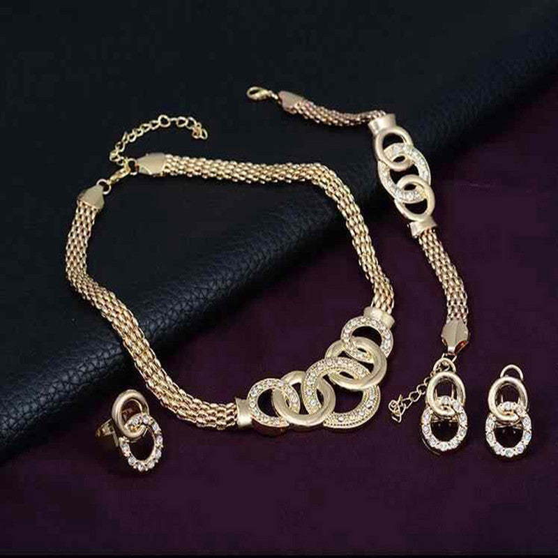 Stunning AD Vintage Statement Necklace Earrings Bracelet Ring for Women and Girls - MySmartBazaar