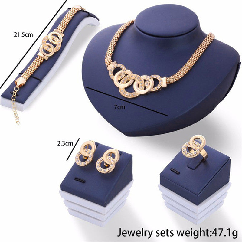 Stunning AD Vintage Statement Necklace Earrings Bracelet Ring for Women and Girls - MySmartBazaar