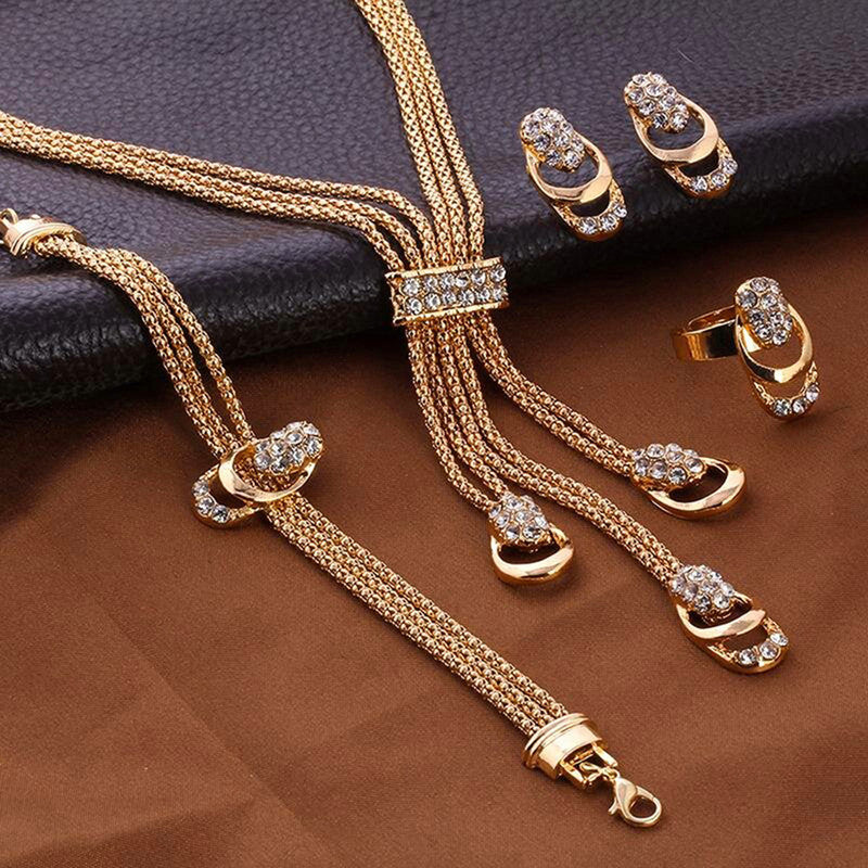 Fascinating Crystal Note Marvelous Necklace Earrings Bracelet Ring for Women and Girls - MySmartBazaar