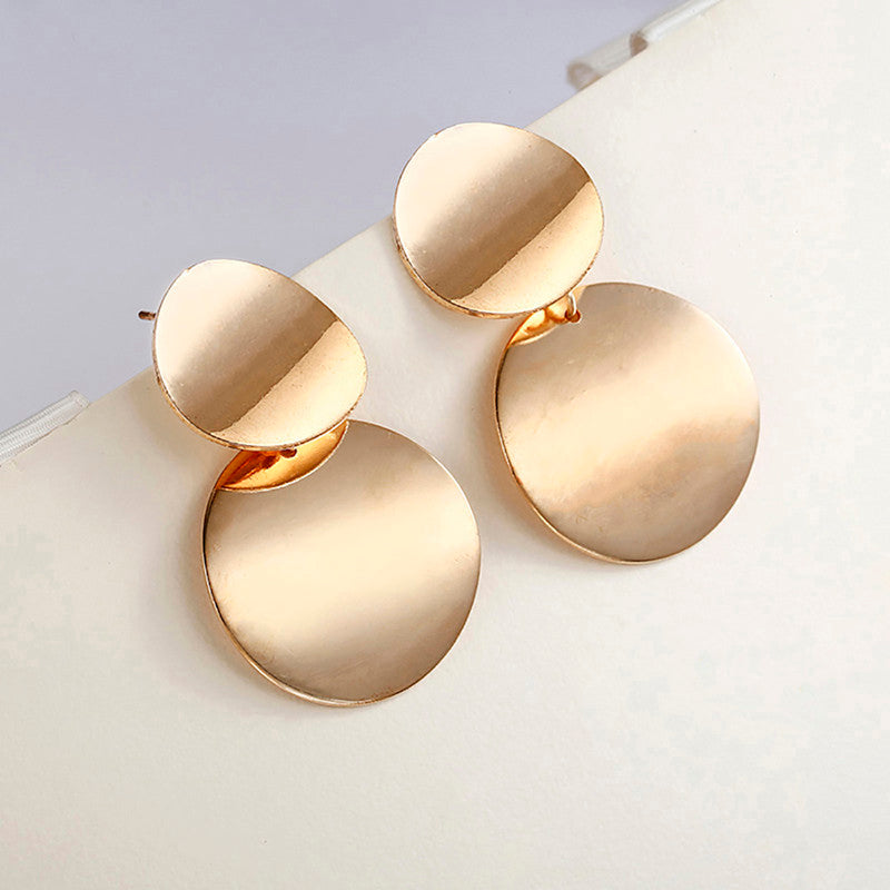 Elegant Circular Unique Metal Brilliant Drop Earrings for Women and Girls - MySmartBazaar