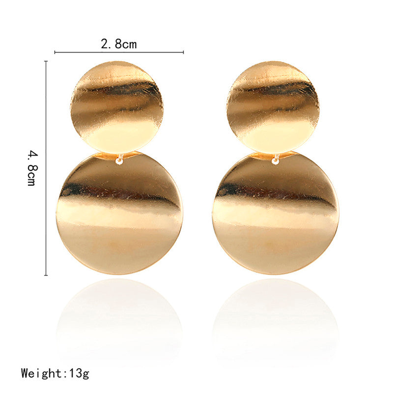 Elegant Circular Unique Metal Brilliant Drop Earrings for Women and Girls - MySmartBazaar