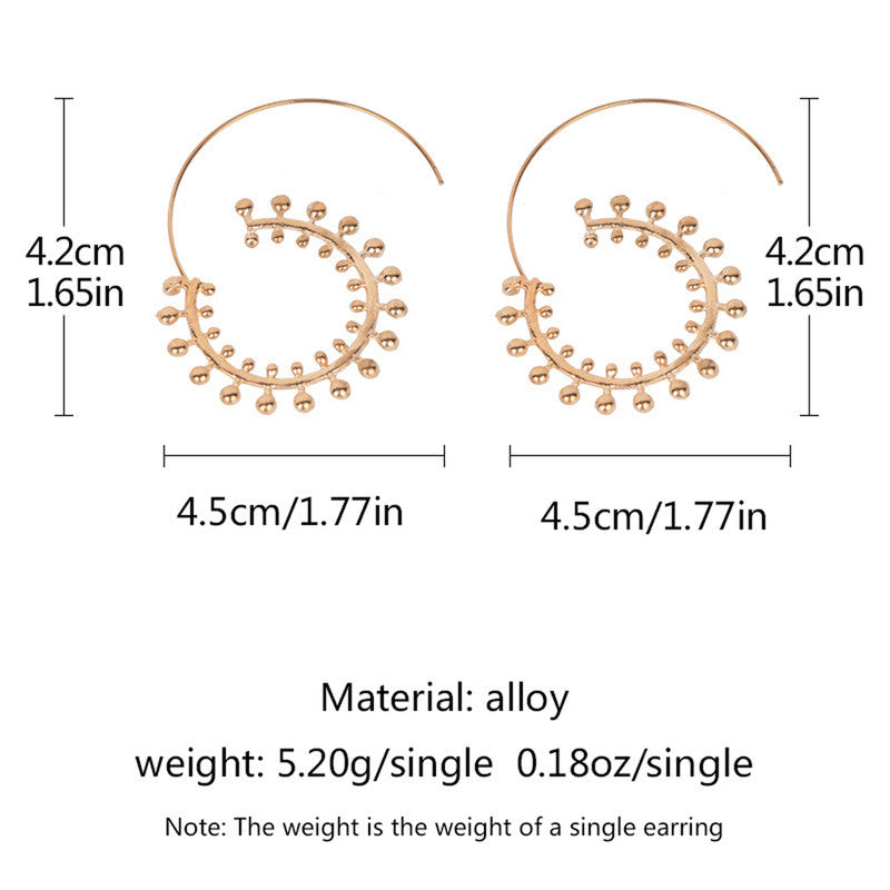 Gold Plated Unique Playful Retro Vintage Look Hoop Earrings - MySmartBazaar