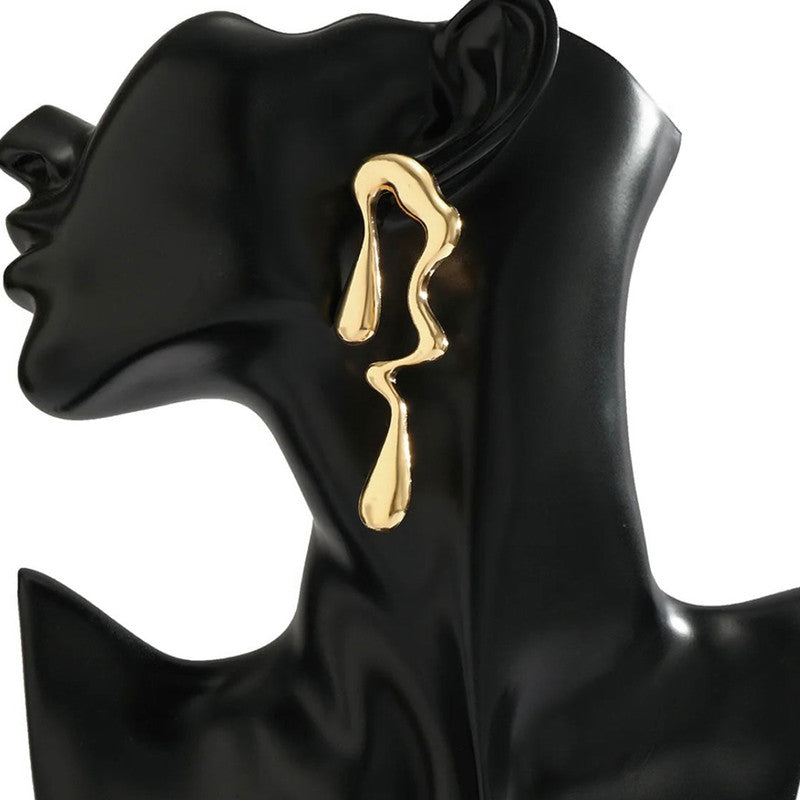 Trending Gold Plated Glossy Chunky Waterdrop Irregular Earrings - MySmartBazaar