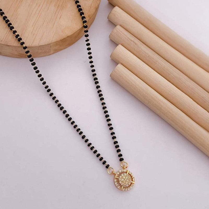 Gold Plated Round Shaped Mangalsutra with Chain for Women