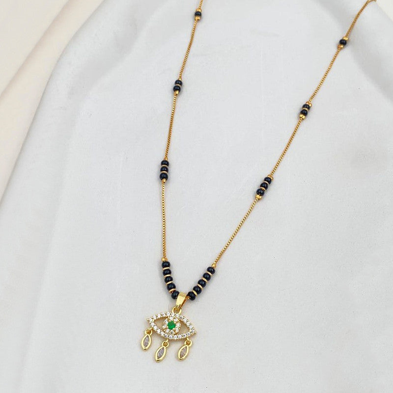 Gold Plated Evil Eye Shaped Mangalsutra with Chain for Women